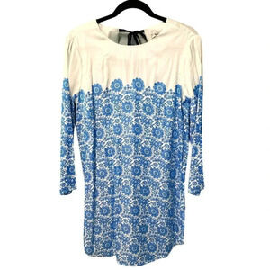 Pepe Jeans Elegant Blue and White Floral Dress
